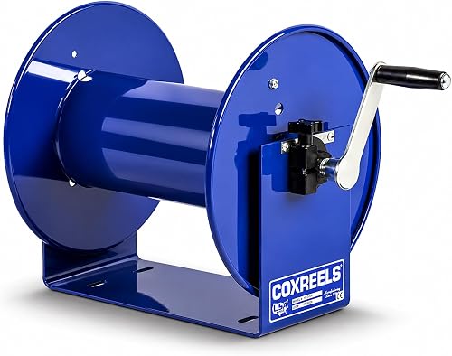 Coxreels 117-3-250 Hand Crank Hose Reel - Spool for Coiling Hoses and Cables - Rotating Storage with Hand Crank - Steel Manual Air Hose Reel - 17 x 18.25 x 18 Inches