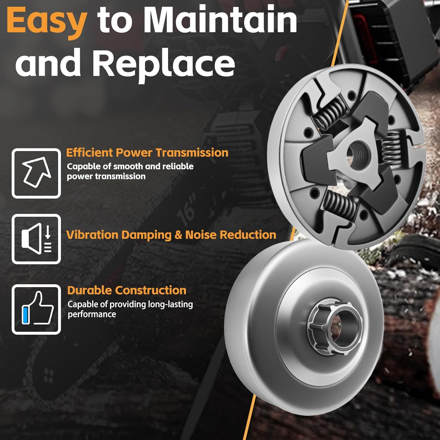 3/8" 7T Sprocket Clutch Drum Bearing Chainsaw Parts Kit 7 Pcs for Stihl MS660 066 MS640 MS661, for Stihl OEM Parts Clutch Cover Chainsaws Replacement Part for Stihl 1122 007 1000