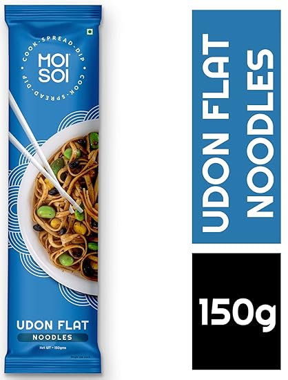 MOI SOI Udon Noodles | JAPANESE UDON | Pack of 1 | No Preservatives | No MSG | Get Restaurant Style Taste in Just 10 Minutes | Not Fried | Serves 2 | 150 gms
