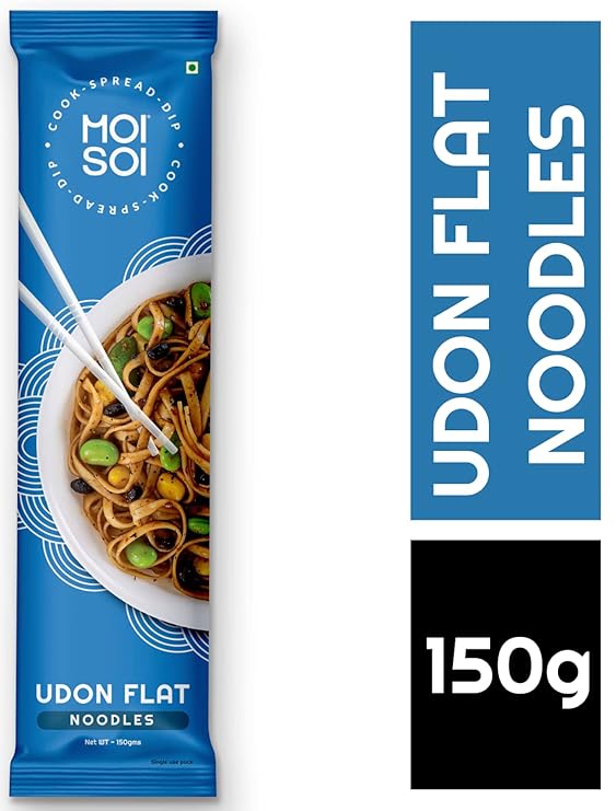 MOI SOI® Udon Noodles | JAPANESE UDON | Pack of 1 | No Preservatives | No MSG | Get Restaurant Style Taste in Just 10 Minutes | Not Fried | Serves 2 | 150 gms at Rs. 50