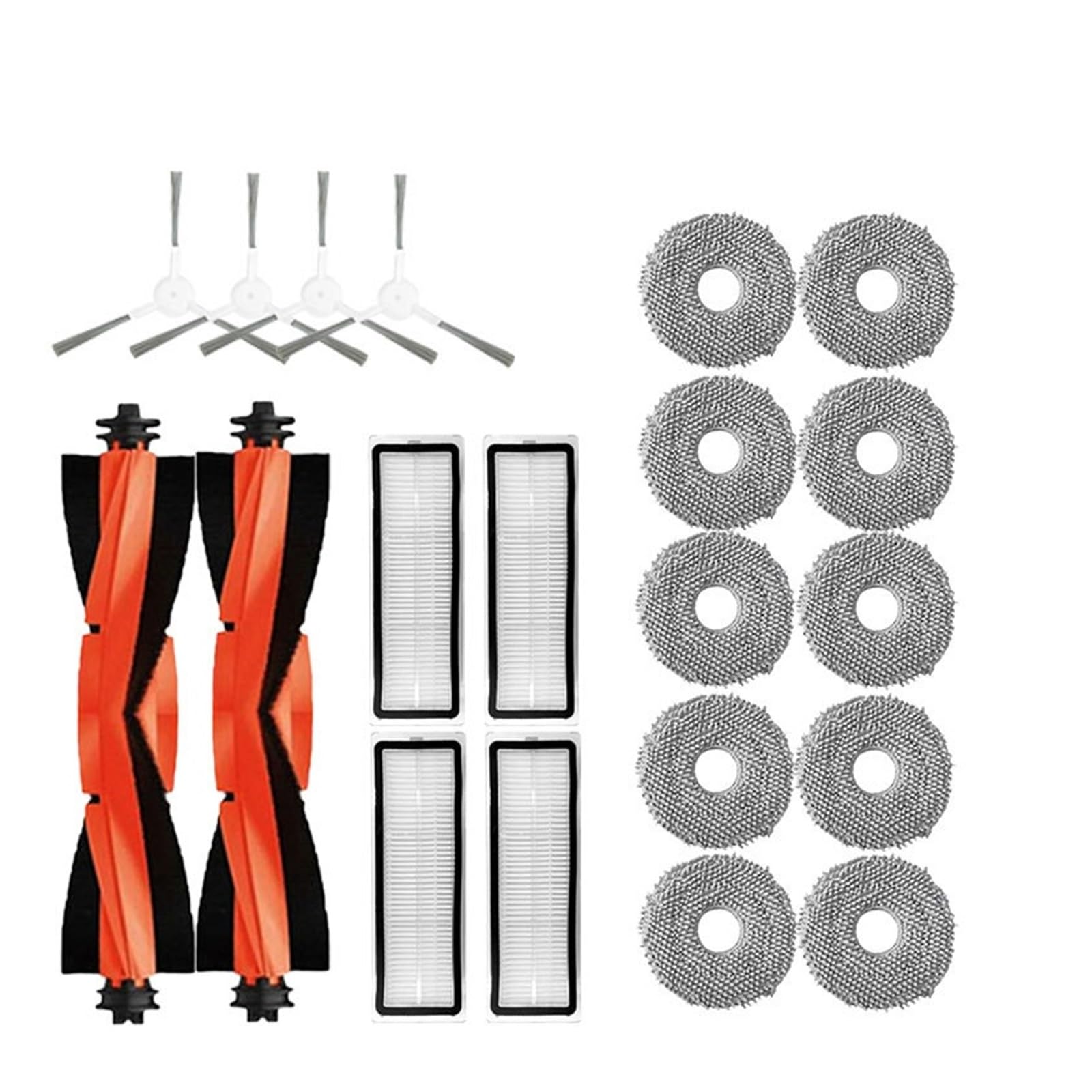 Kicici 20Pcs Compatible With Xiaomi Robot Vacuum S20+ / S10 Plus /S10+/ B108gl / B105 / B108cn B113cn Parts Accessories Filter Main Side Brush Mop(20Pcs)