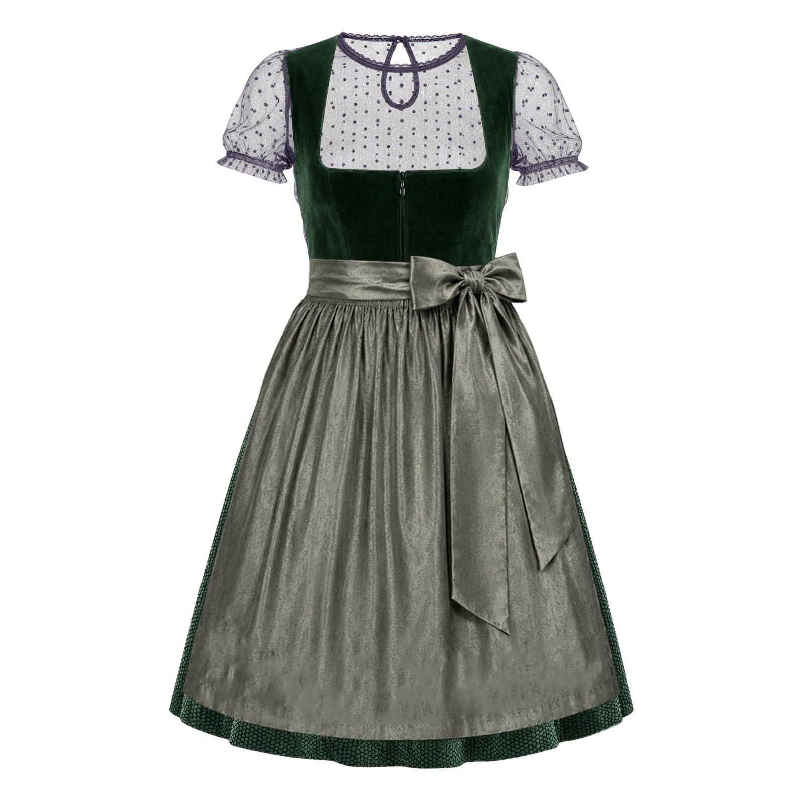 Dreiteiliges Damen Trachten Outfit mit Bluse und Schürze für Volksfeste