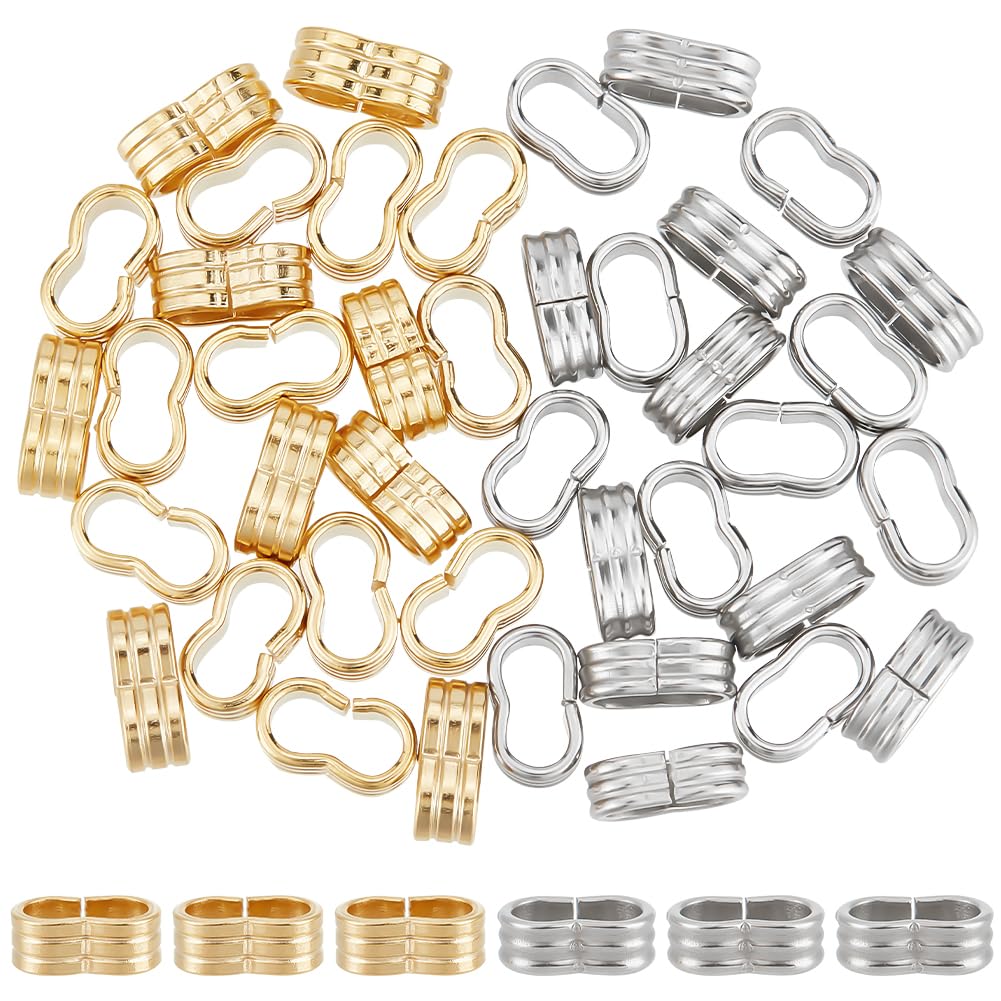 Perles coulissantes UNICRAFTALE bicolores grand trou pour réparer ou assembler des bracelets