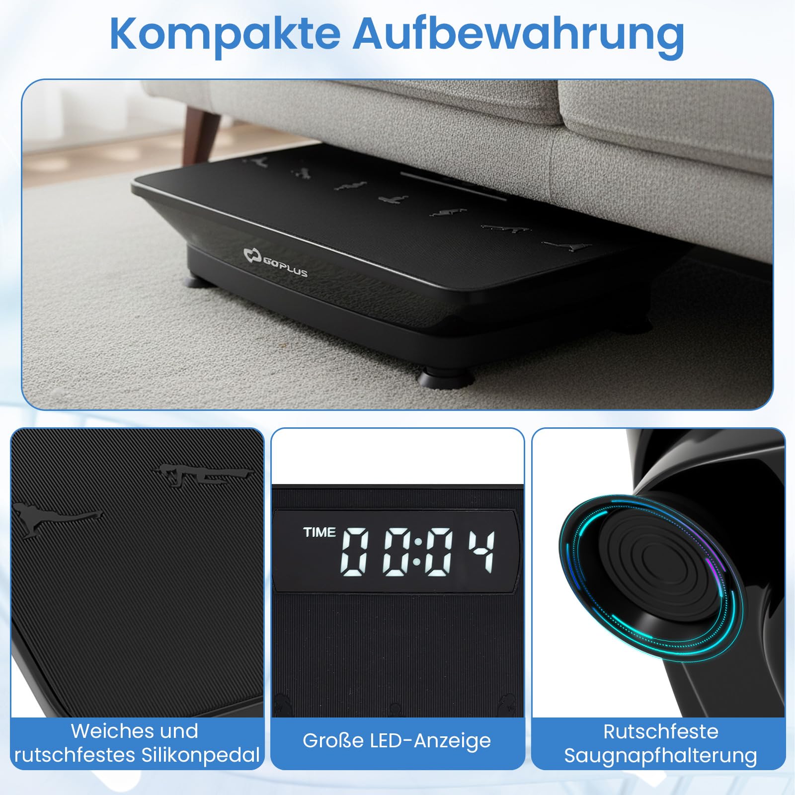 COSTWAY Płyta wibracyjna, płyta wibracyjna z Bluetooth i pilotem zdalnego sterowania, płyta wibracyjna z 10 poziomami intensywności i 2 trybami, obciążenie 100 kg, trenażer wibracyjny do treningu