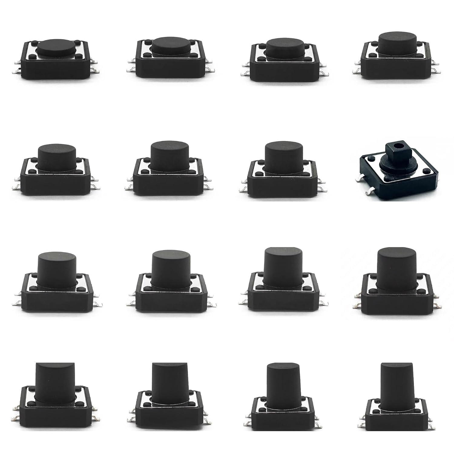 20PCS 12X12mm 4Pin SMT H=4.3/4.5/5/5.5/6/7/8/9/10/11/12/13mm Momentary Tactile Switch Push Button Click Button Not Fixed(12X12X12.5)