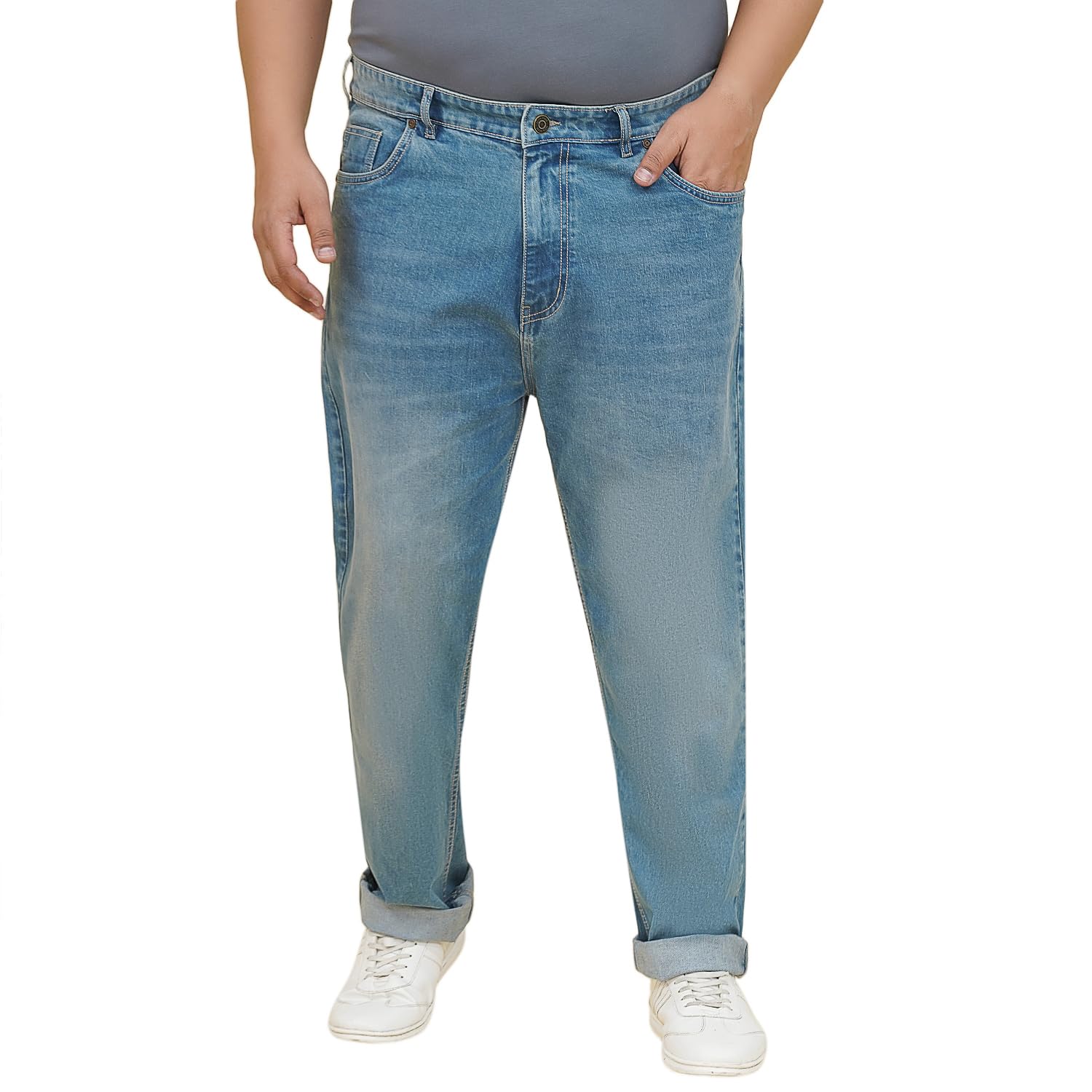 Plus Size Men Regular Fit Stretchable Blue Jeans (EJPJ25161_Blue)-image-13