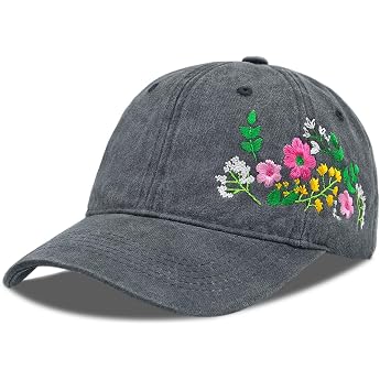 Flower Hat for Women Embroidered Elegant Flower Baseball Hat Gifts for Flower Lovers