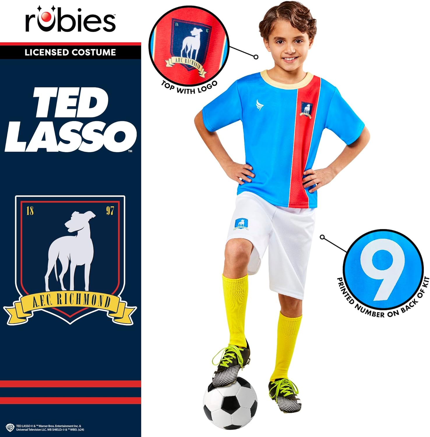 Ted Lasso: AFC Richmond Costume for Kids by Rubies, Boy's Medium