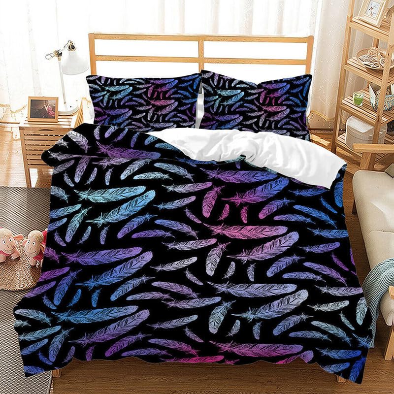 Cadeau homme et décoration de mariage parure de lit 240 x 260 cm plumes élégantes