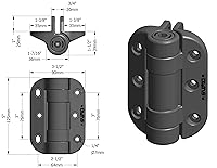 Vista 2 de Lockey USA Sumo SSCHD - Bisagras ajustables de cierre automático SafeClose para puertas resistentes, color negro