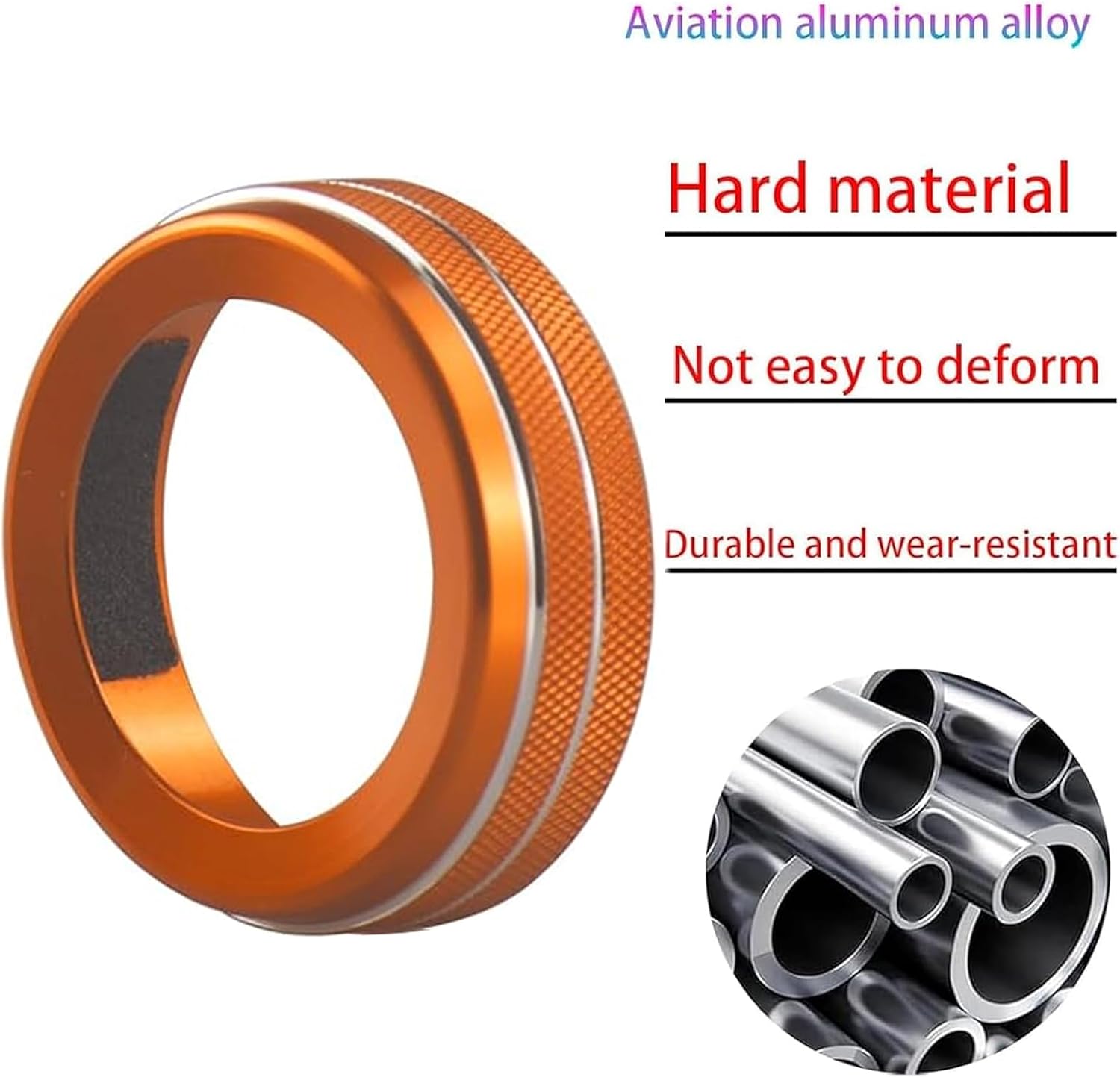 for Honda 2026 Passport/2026 Pilot Interior Accessories, Aluminum Alloy one-Button Start Cover/Ring, air Conditioning knob, 5-piece Set (Orange)