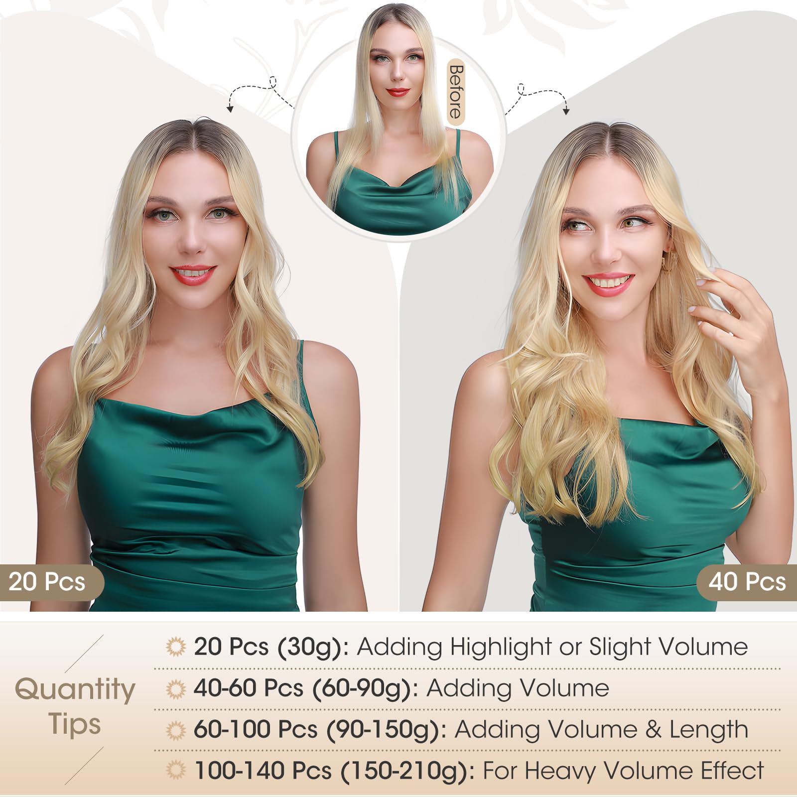 Extension Adhesive Cheveux Naturel 20 Pcs Epaisser Fine - Rajout Extensions de Cheveux Humains Tape - #70 BLANC BLANCHI - 50 cm