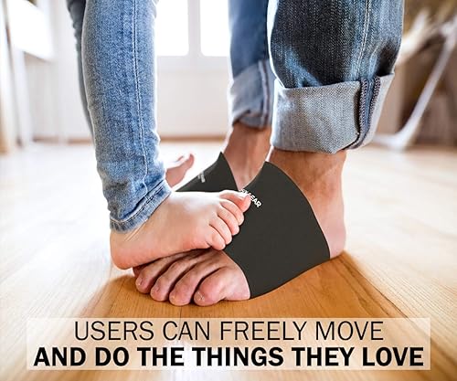 Miniatura 4 de Physix Gear Sport Soportes de arco para fascitis plantar, 2 pares (1 par beige + 1 par negro) S