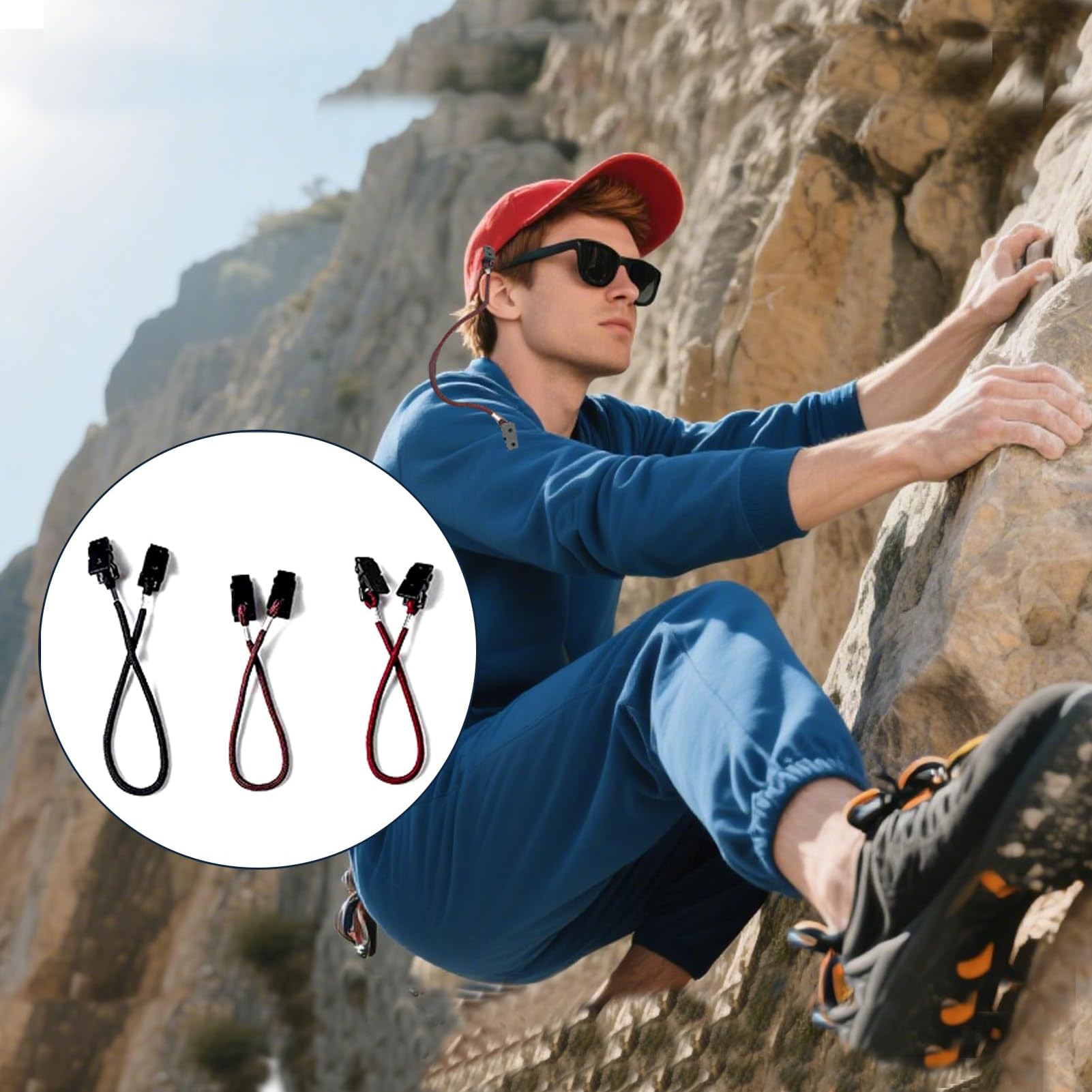 Clip retenedor de sombrero, 3 unidades 26 cm, resistente al viento, para escalada, pesca, camping