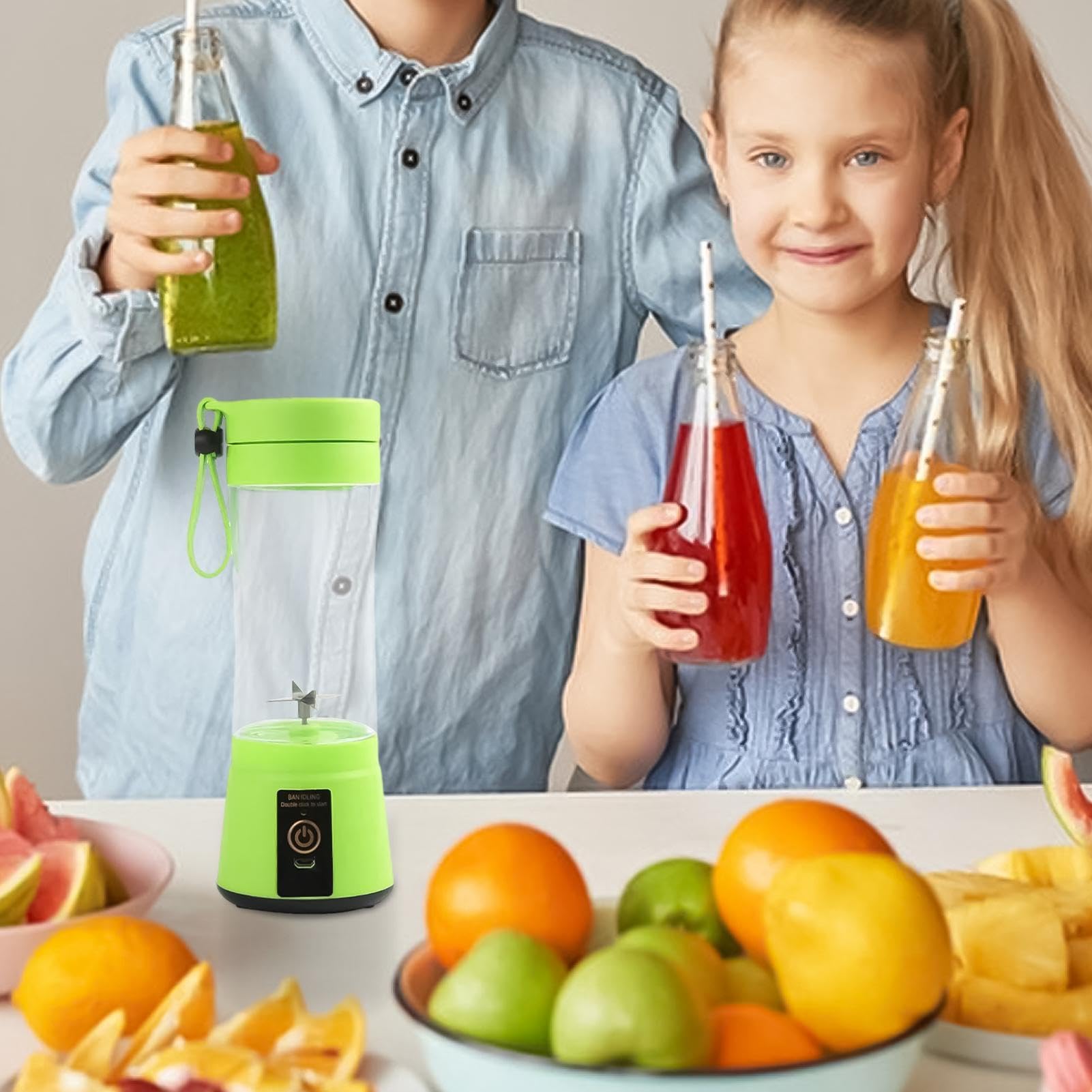 frullatore elettrico, spremiagrumi elettrico, portatile, 400 ml, spremiagrumi automatico con cordoncino, miscelatore a prova di perdite, per viaggi, casa, lavoro