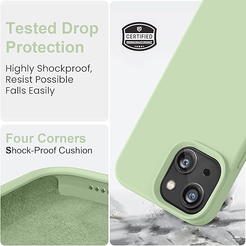 Miniatura 4 de Vooii Funda compatible con iPhone 14, silicona líquida de alta calidad, forro de microfibra suave antiarañazos, ultra delgada, a prueba de golpes,