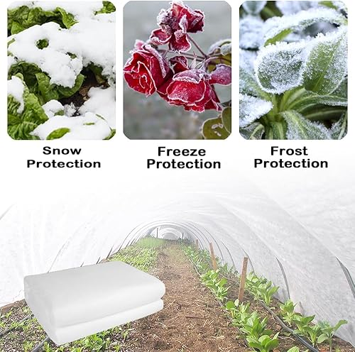 Miniatura 6 de Cubiertas para plantas, 5 x 60 pies, 0.9 onzas, anticongelante, para invierno, para invierno, reutilizable, flotante, para jardín