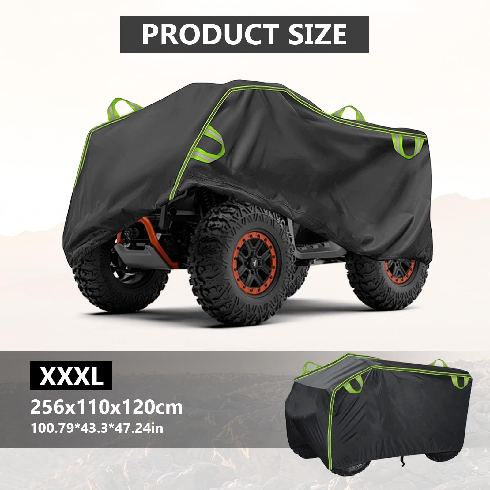 Telone Copriquad XXXL 210D - Copertura ATV Impermeabile e Antivento con Strisce Riflettenti - Protezione UV da Pioggia, Neve e Polvere - Oxford Heavy Duty