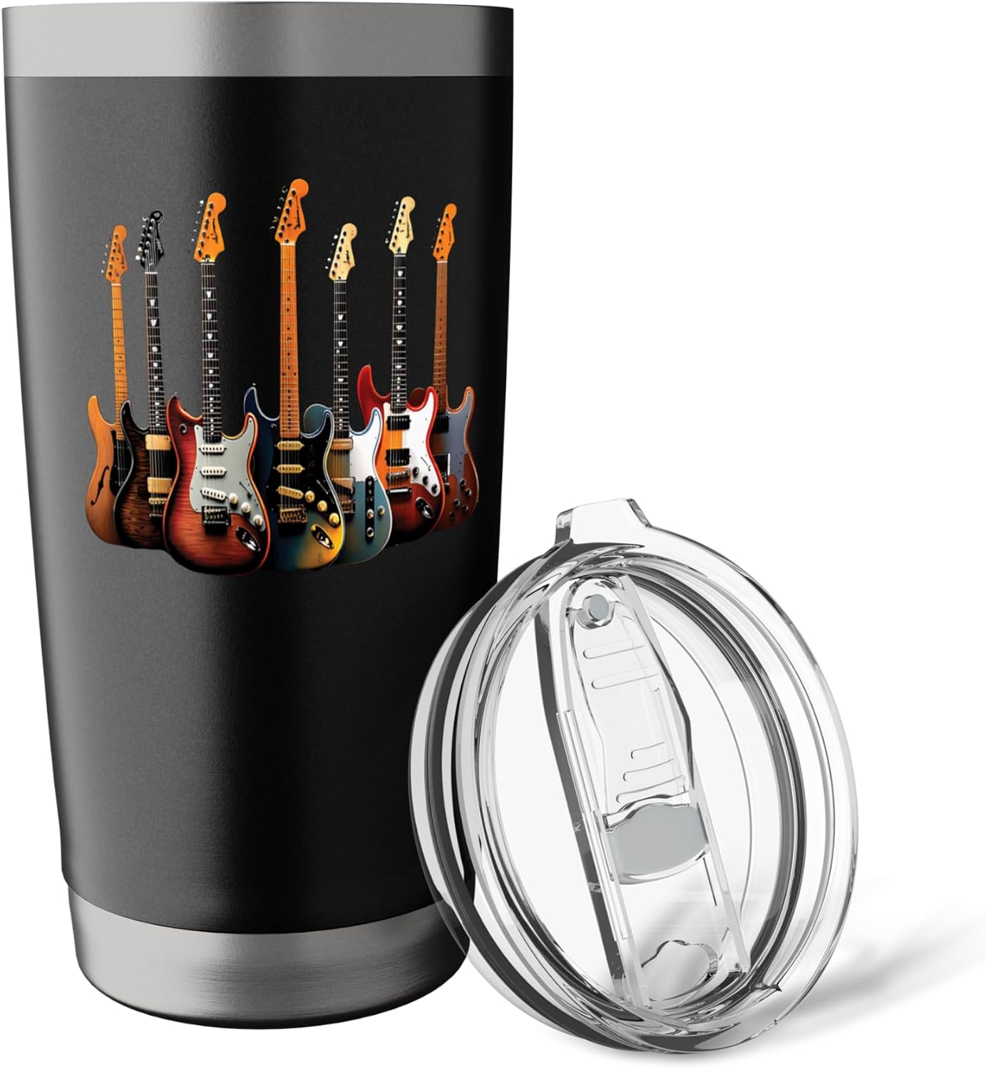 Classic Electric Guitar Collection Music Lovers Men Women Stainless Steel Insulated Tumbler image 5