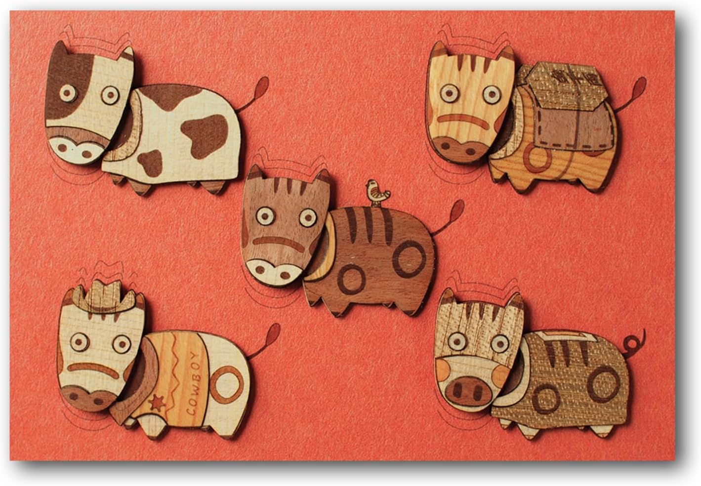 KINOWA Animal Art Kit Kiharie Akabeko Carnival Made in Japan
