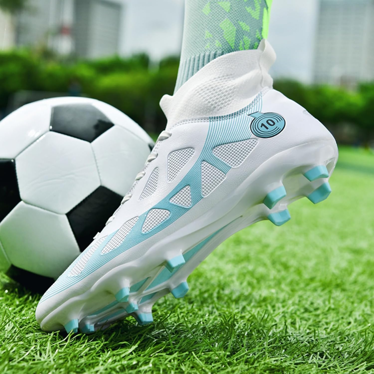 Soccer Cleats for Mens Womens Lightweight Football Shoes Outdoor Rugby Training Shoes