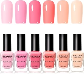 GELLEN 12PCS Nail Polish,10 Colors with Base Top Coat