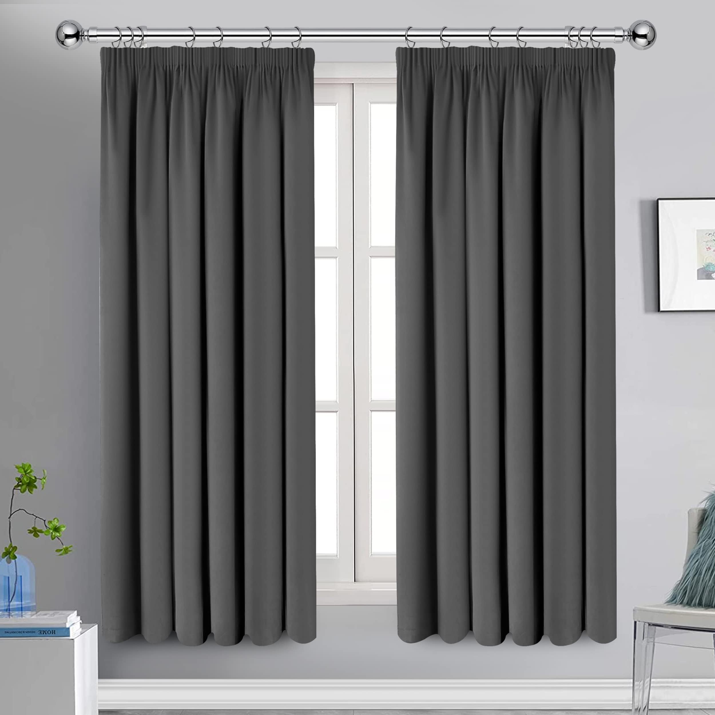 Oxford Homeware Blackout Curtains Bedroom Pencil Pleat Readymade Living ...