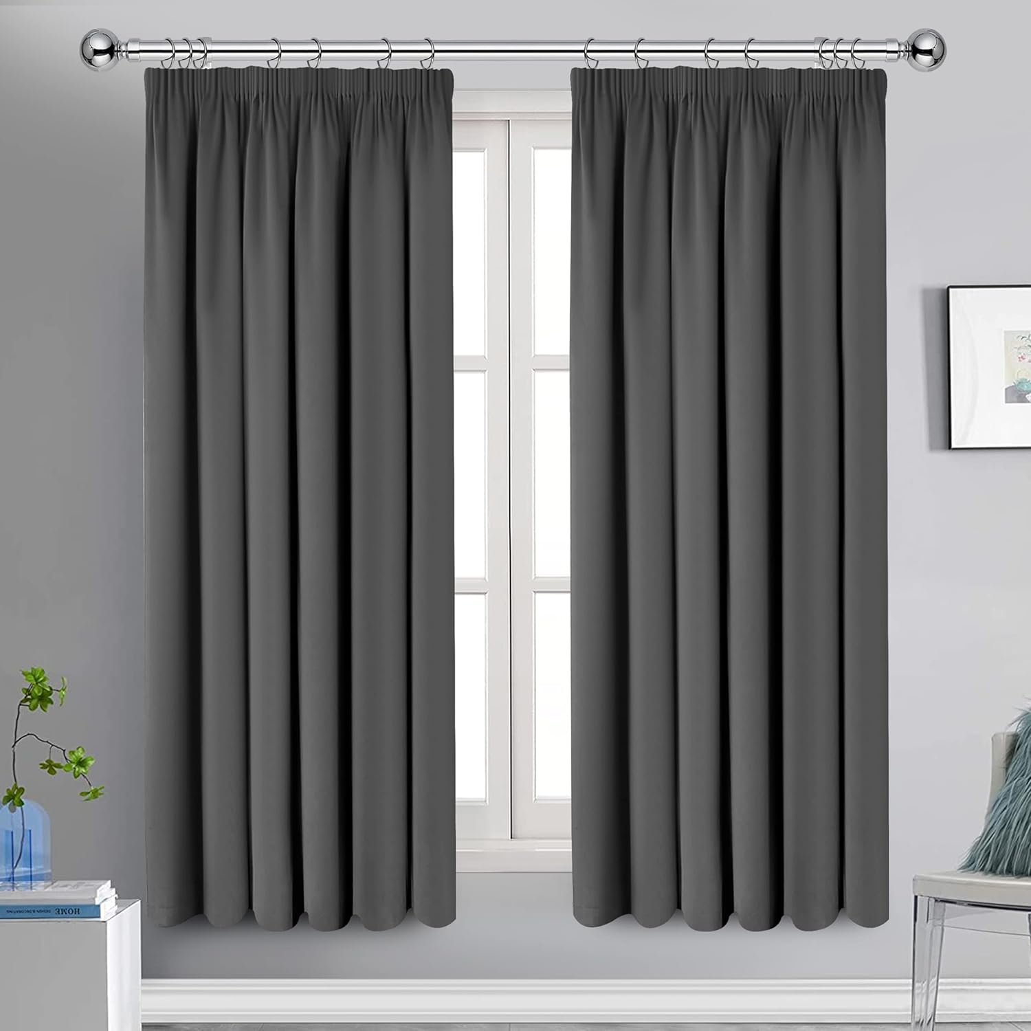 Oxford Homeware Blackout Curtains Bedroom Pencil Pleat Readymade Living