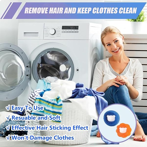 Washing Machine Hair Catcher, 8 Pieces Hair Catch Washing Machine, and Remove Pet Hair and Fluff from Clothing and Bedding - 5