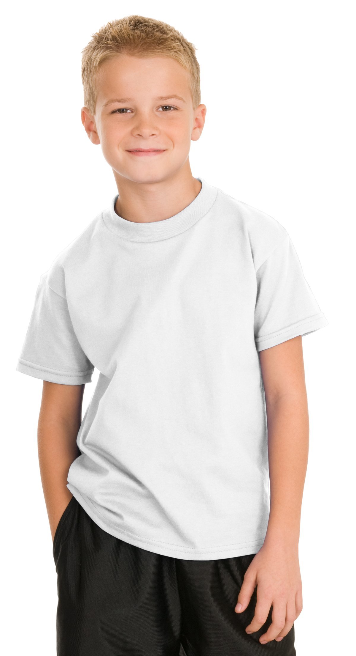 T-shirt di cotone da bambino autentica TAGLESS_White_S