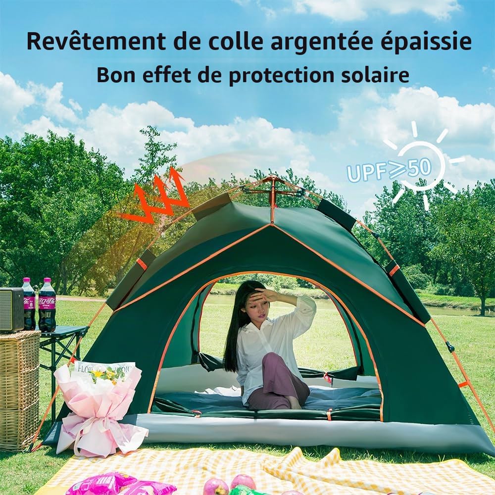 Tente dôme légère Utensy pour 2 personnes, étanche, automatique, avec montage rapide, pour le camping, les festivals et les voyages