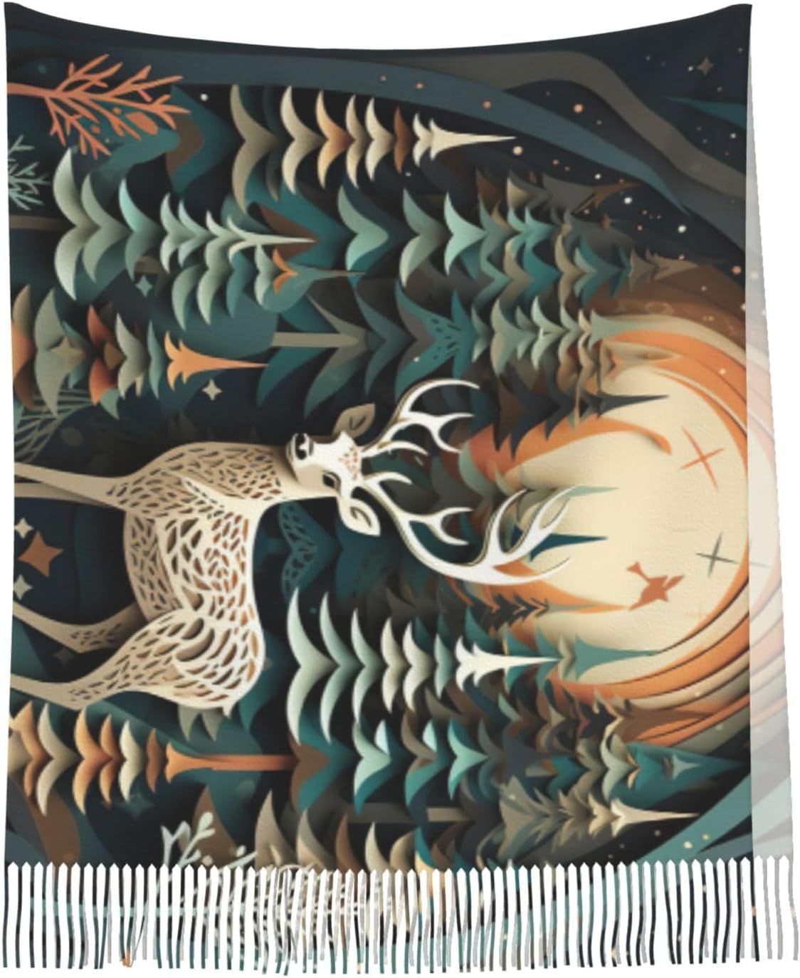 Christmas Deer print Winter Christmas Scarf for Women Winter Scarf for Menâ€™s & Women's Scarves Christmas Gift