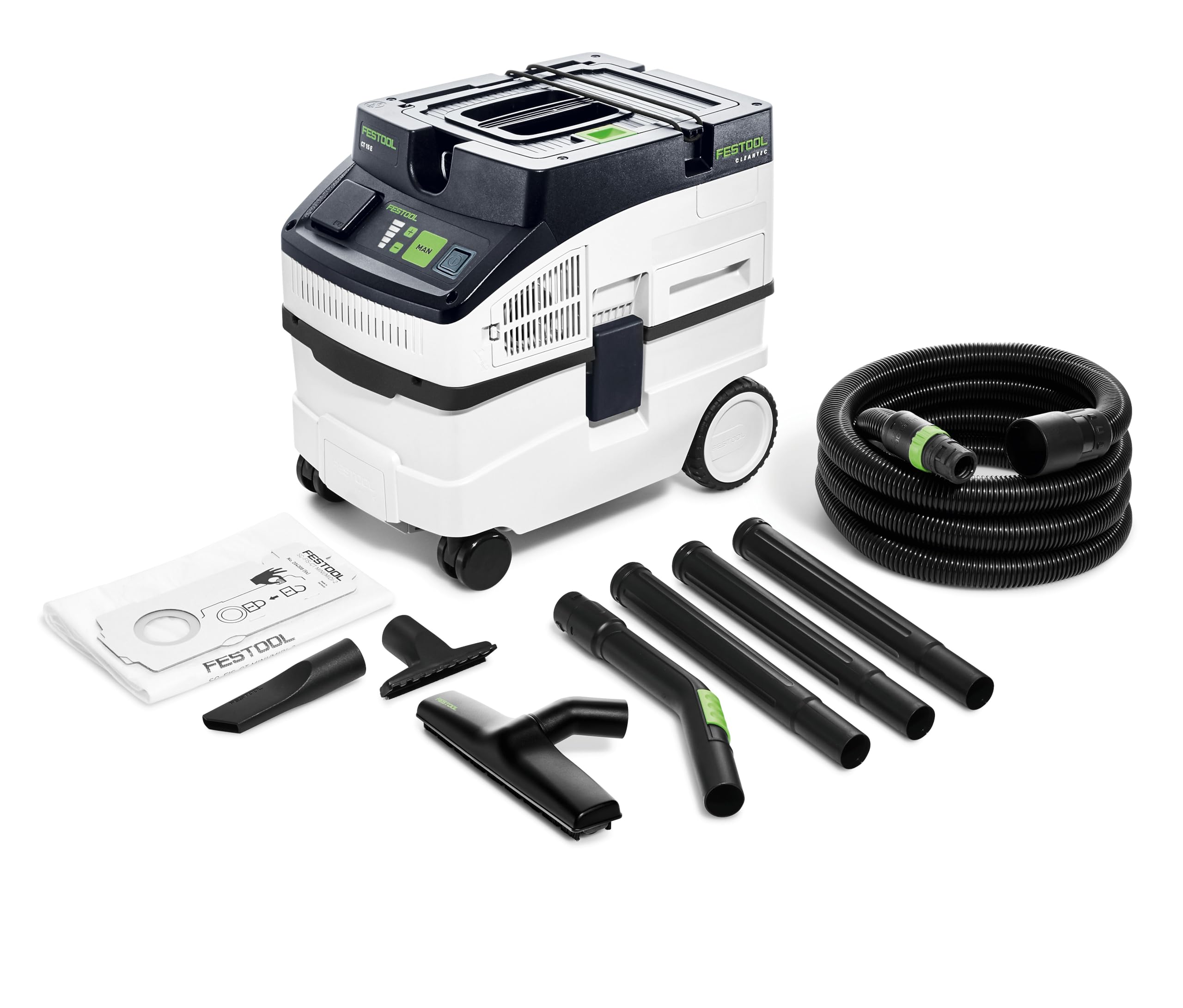 Festool Absaugmobil CLEANTEC CT 15-Set, 350 – 1200 W, 3700 l/min