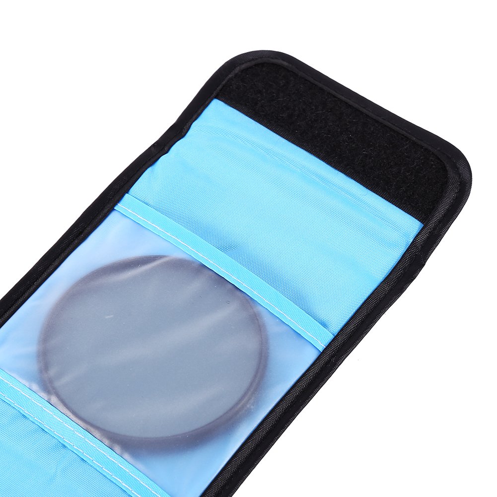 Sacoche pour Filtre Caméra de Qiilu, Étui à 3 Poches pour Appareil Photo, Compatible avec DSLR et Caméscope, Protection pour Lentilles et Filtres Numériques