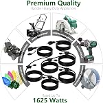 K KASONIC - Cord d'extension extérieur 50 FT, Éparpillé uniformément 6 Prises, 16/3 SJTW Fil multi-sorties imperméable pour la lumière paysagère, décoration de vacances et Noël, ETL Inscrit, Noir