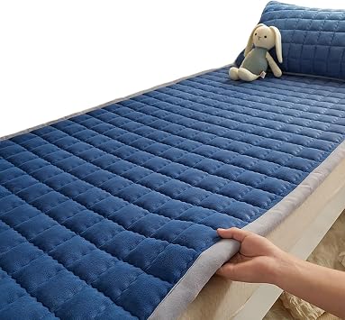 Roll Up Futon Mattress, Thick Soft Floor Sleeping Pad, Space Saving Foldable Bed for Home and TravelAzul,100 * 200cm