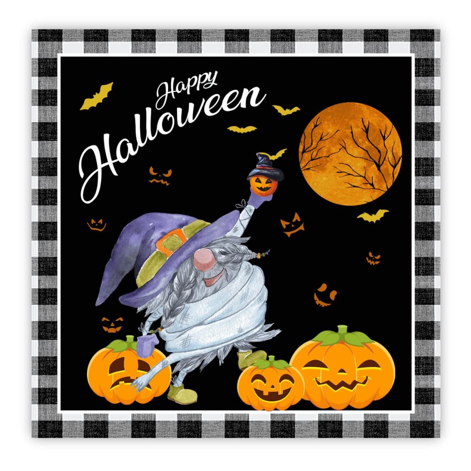 Panneau Halloween en bois : déco de salon et bureau festive pour crémaillère
