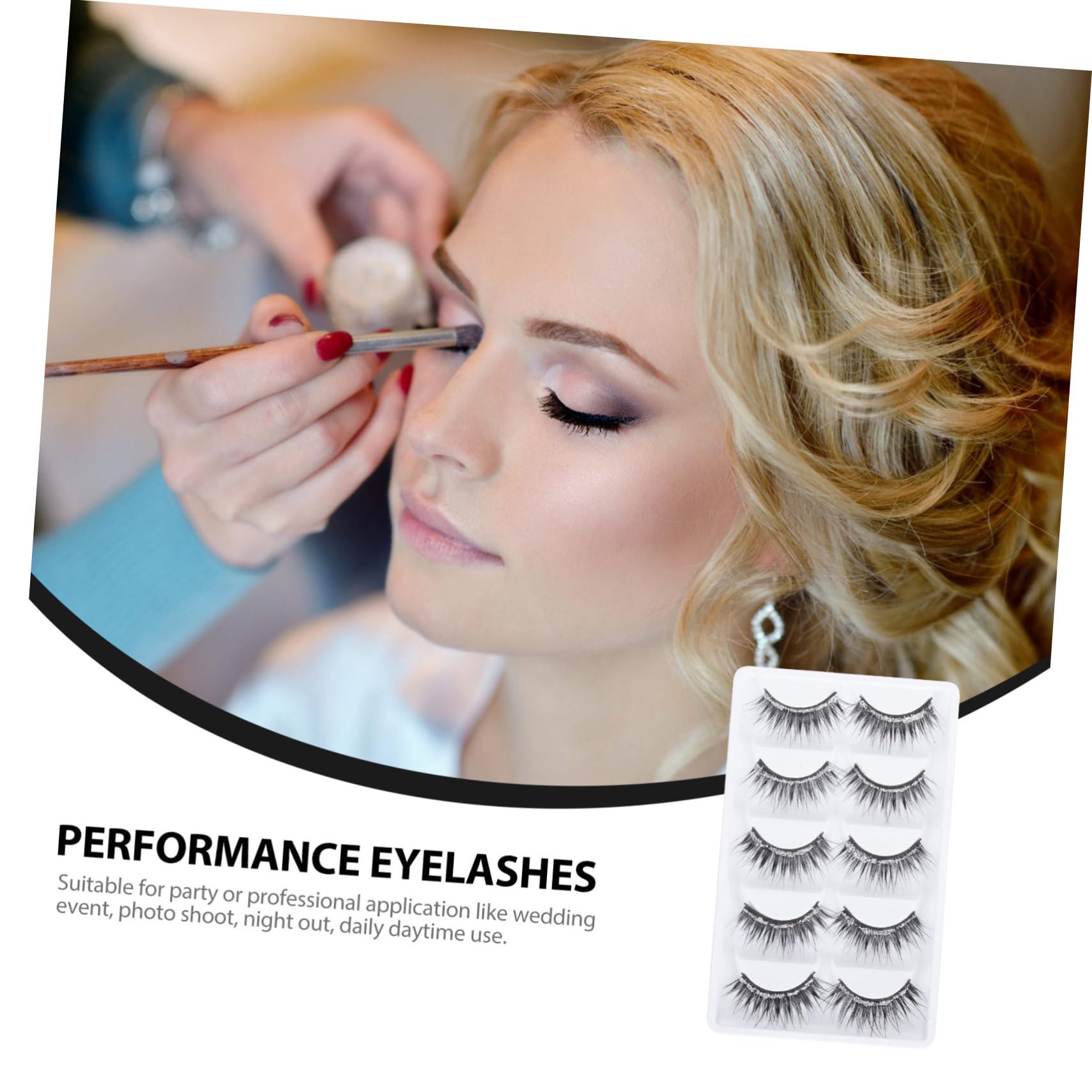 Faux Cils Naturels Noirs 5 Paires en Fibre Artificielle