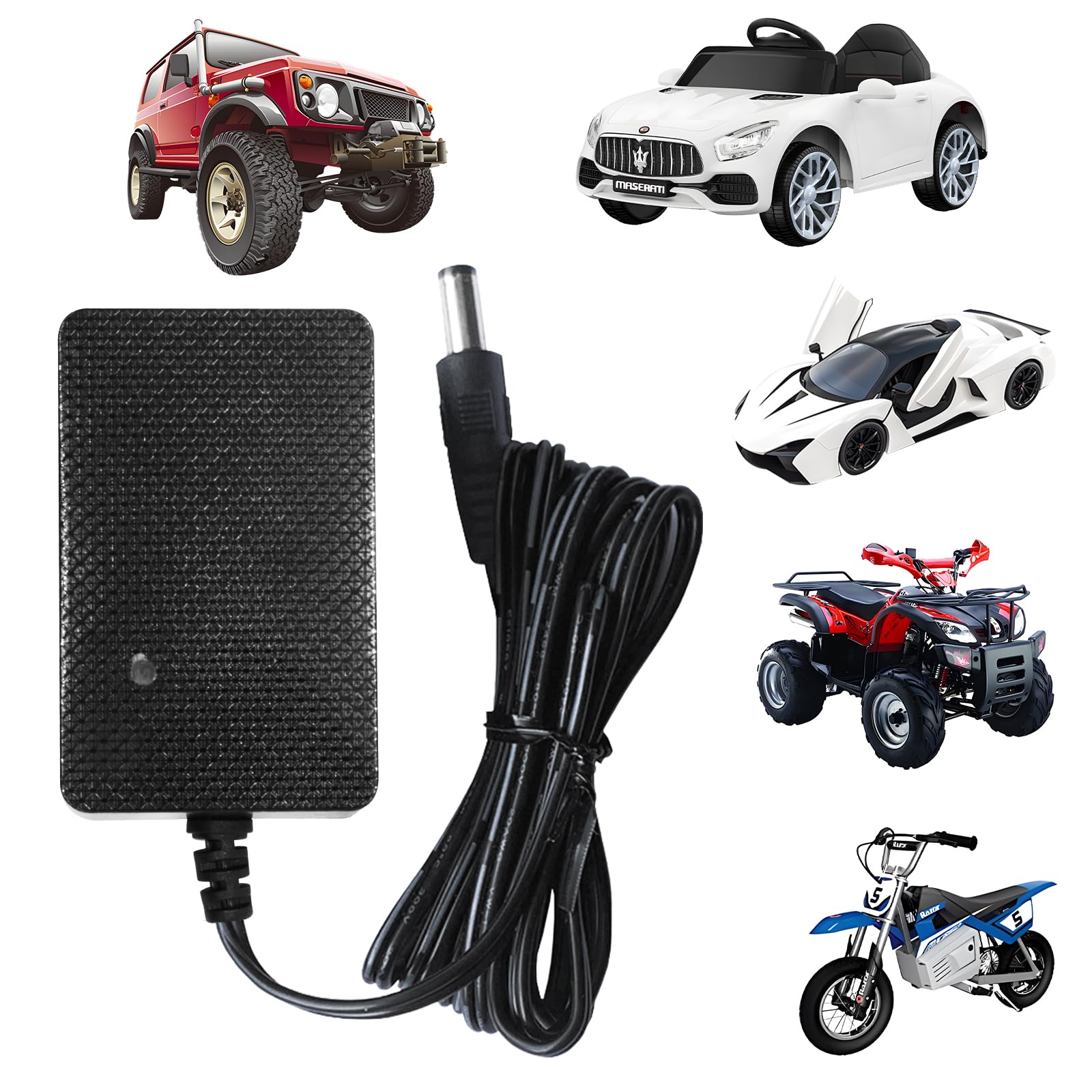 Tosiicop 6V Ladegerät für Kinder Motorrad Elektroauto - 6Volt Battery Charger für Kinde Ride on Toys 6V Netzteil für Baby Elektrisch Vierrädriges Fahrzeug SUV ATV Verschiedene Modelle (6V Charger)