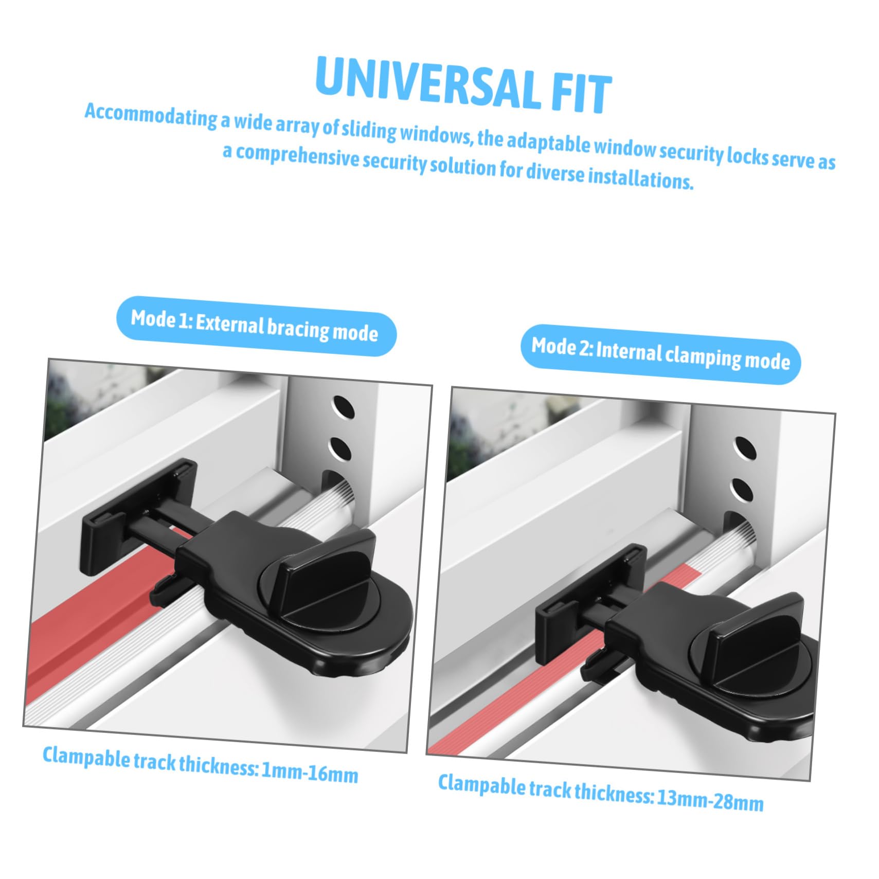 NUOBESTY 5 Ensembles Verrou Pour Fenêtres Coulissantes De Installation Facile Protection Ajustable Pour Divers Types De Fenêtres Construction Robuste 2 Pièces * 5