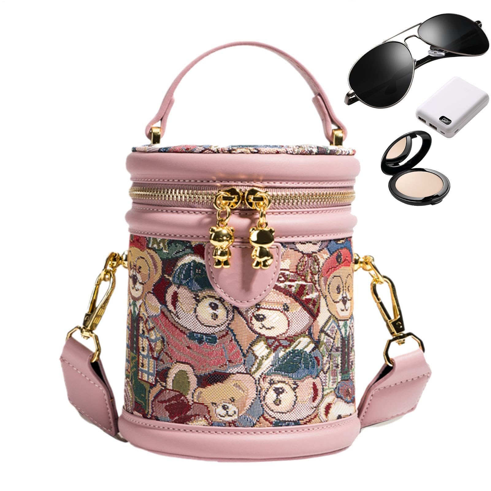 Generisch Bolso de hombro para mujer, piel sintética, diseño retro