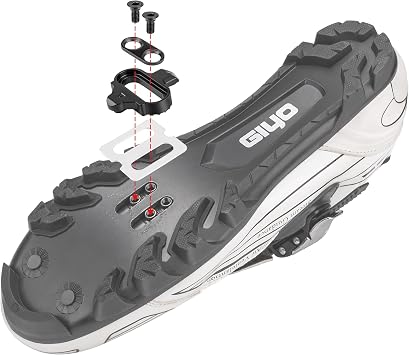 GEWAGE Bike Cleats Compatible with Shimano SPD 2-Bolt Pedals – Replacement for SM-SH51 Single-Release or SM-SH56 Multi-Release, CrMo Steel, Anti-Slip Plates, Screws & Washers