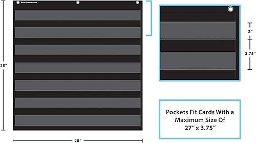 Miniatura 7 de Teacher Created Resources - Organizador con 7 bolsillos (20740), negro