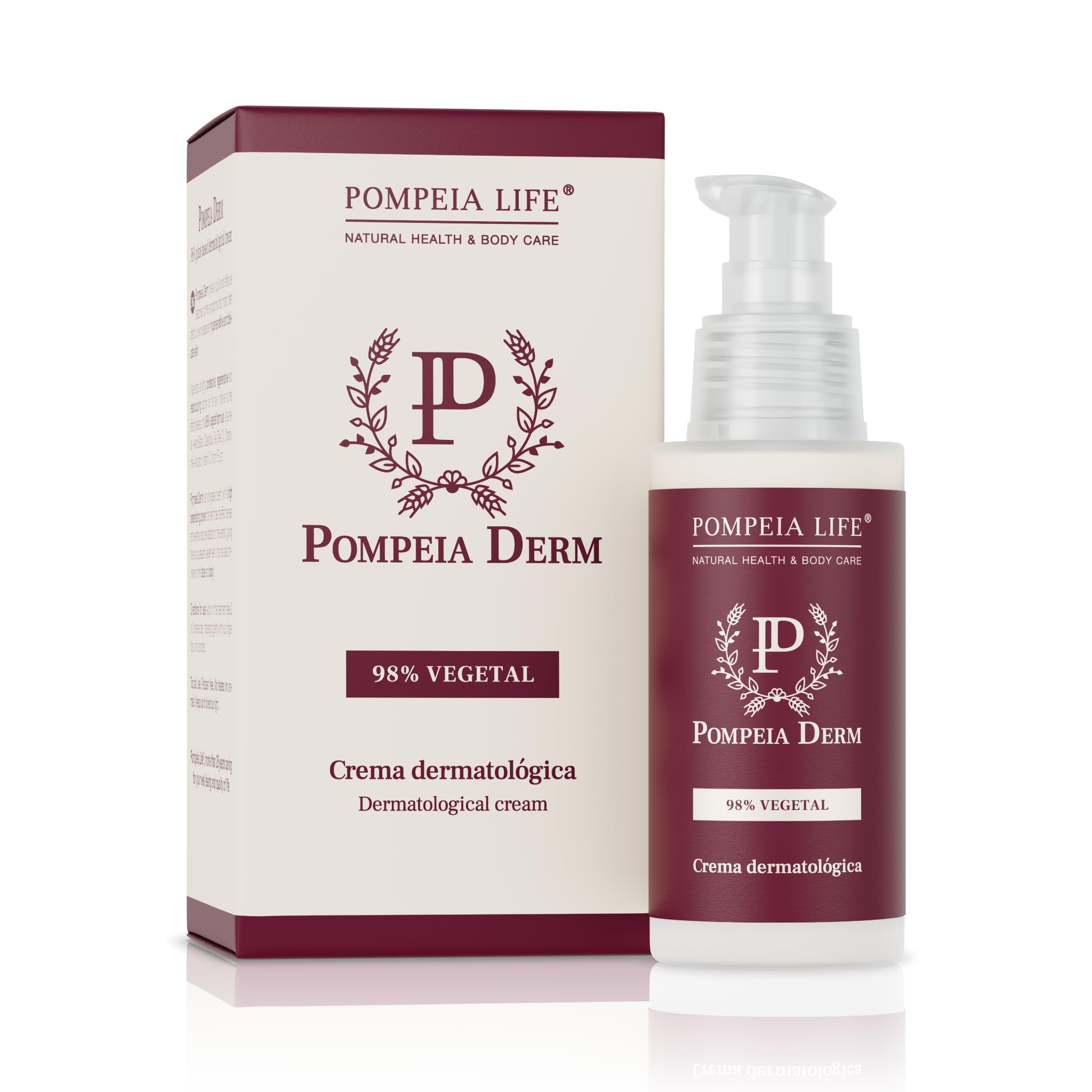 Pompeia Derm, dermatological cream 98% vegetable - 50 ml (Improved formula), 50 ml (Pack of 1)