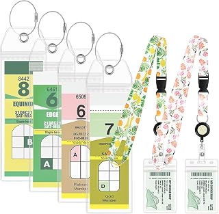 Cruise Lanyard Set with Retractable Reel & Luggage Tag Holders for Royal Caribbean & Celebrity Cruise Lines 2 Lanyards & 4 Clear Tags