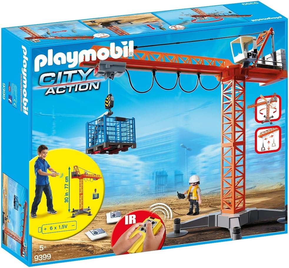 Playmobil City Action 9399 Large Construction Crane with IR Remote Controller.