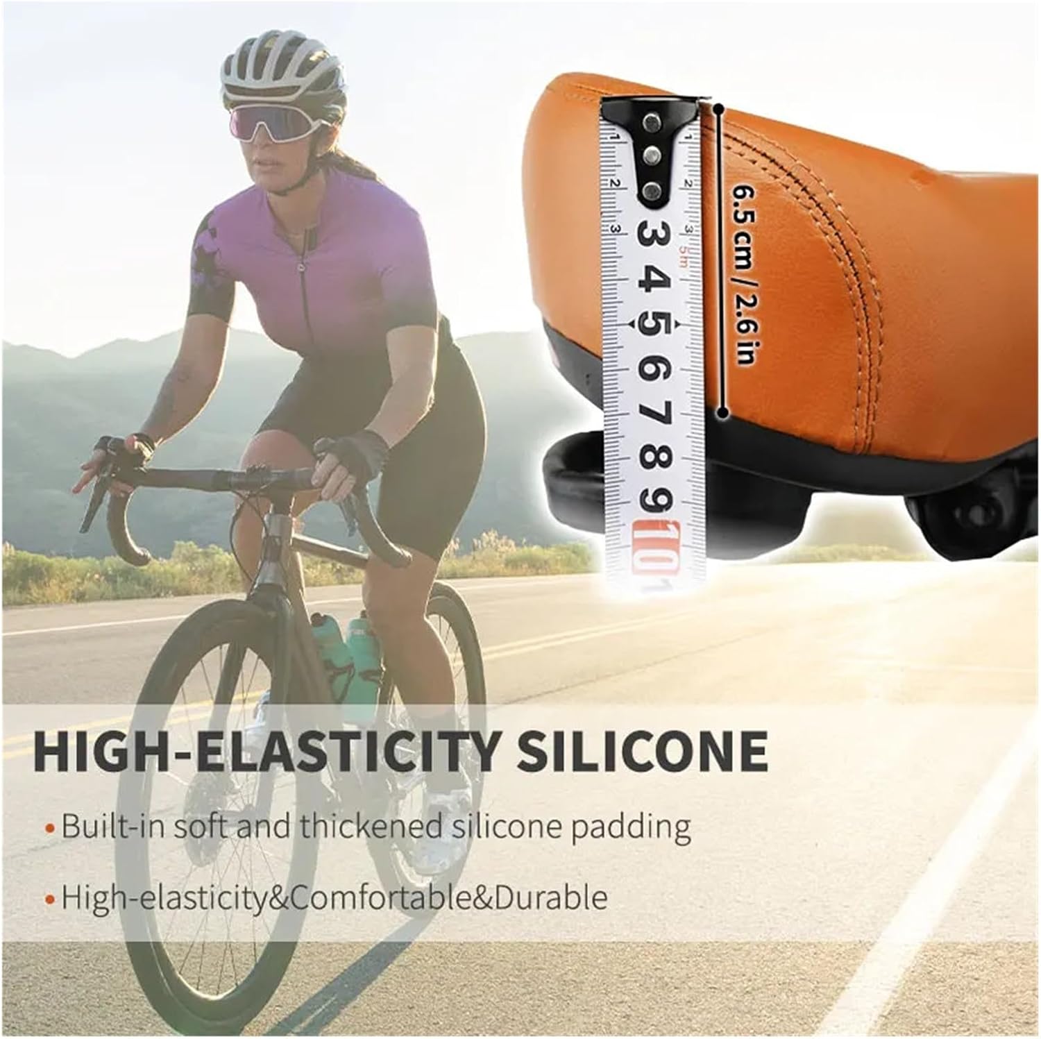 Shock-Absorbing Comfortable Bicycle Seat Hollow Breathable Waterproof Road Bike Ergonomic Cushion Saddle