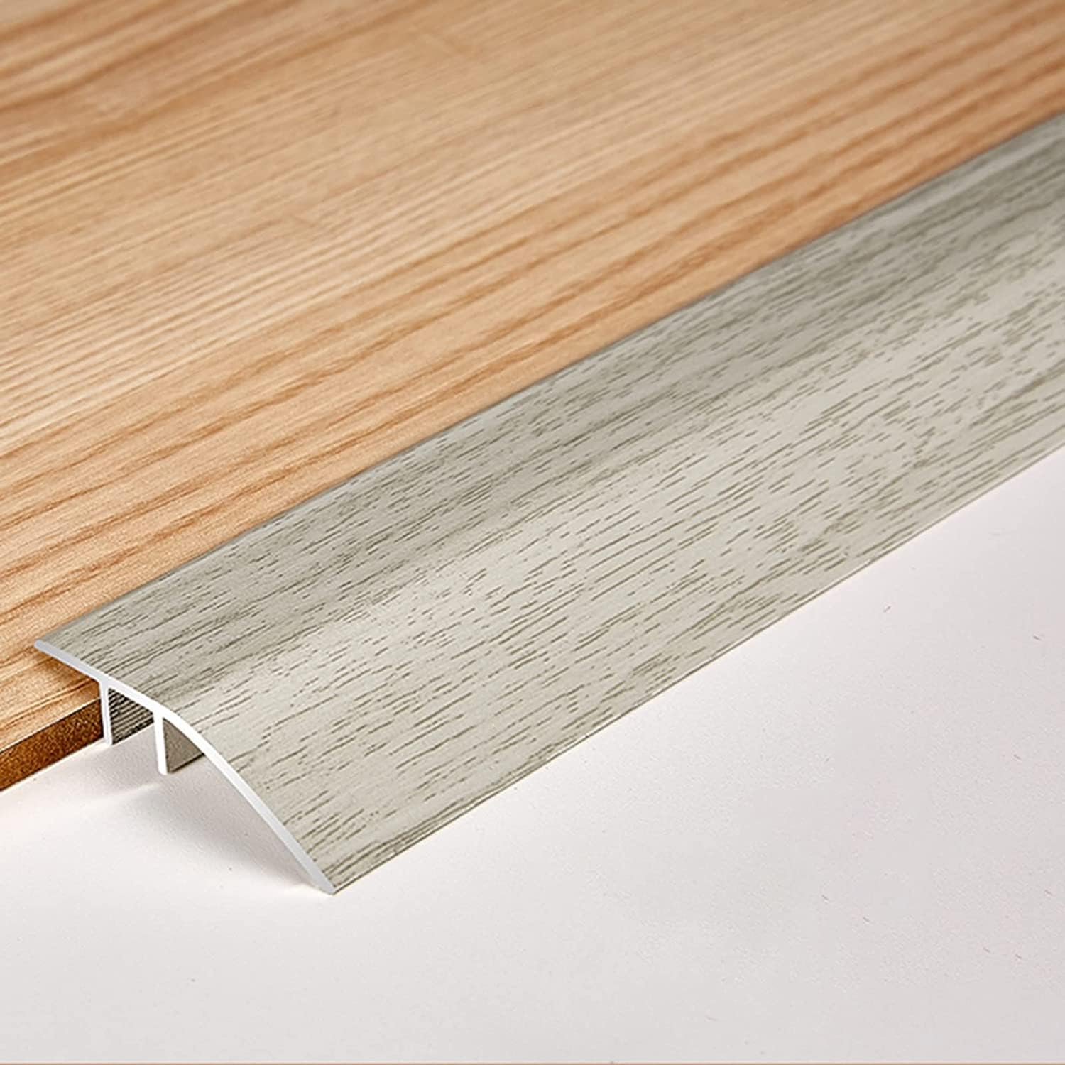 Barre de Transition pour Rampe d'accès pour piétons, Barre de Transition de Porte Finition Bois, seuil en Aluminium pour Moquette et carrelage, réducteur de niv，#4 Length 60cm/23.6