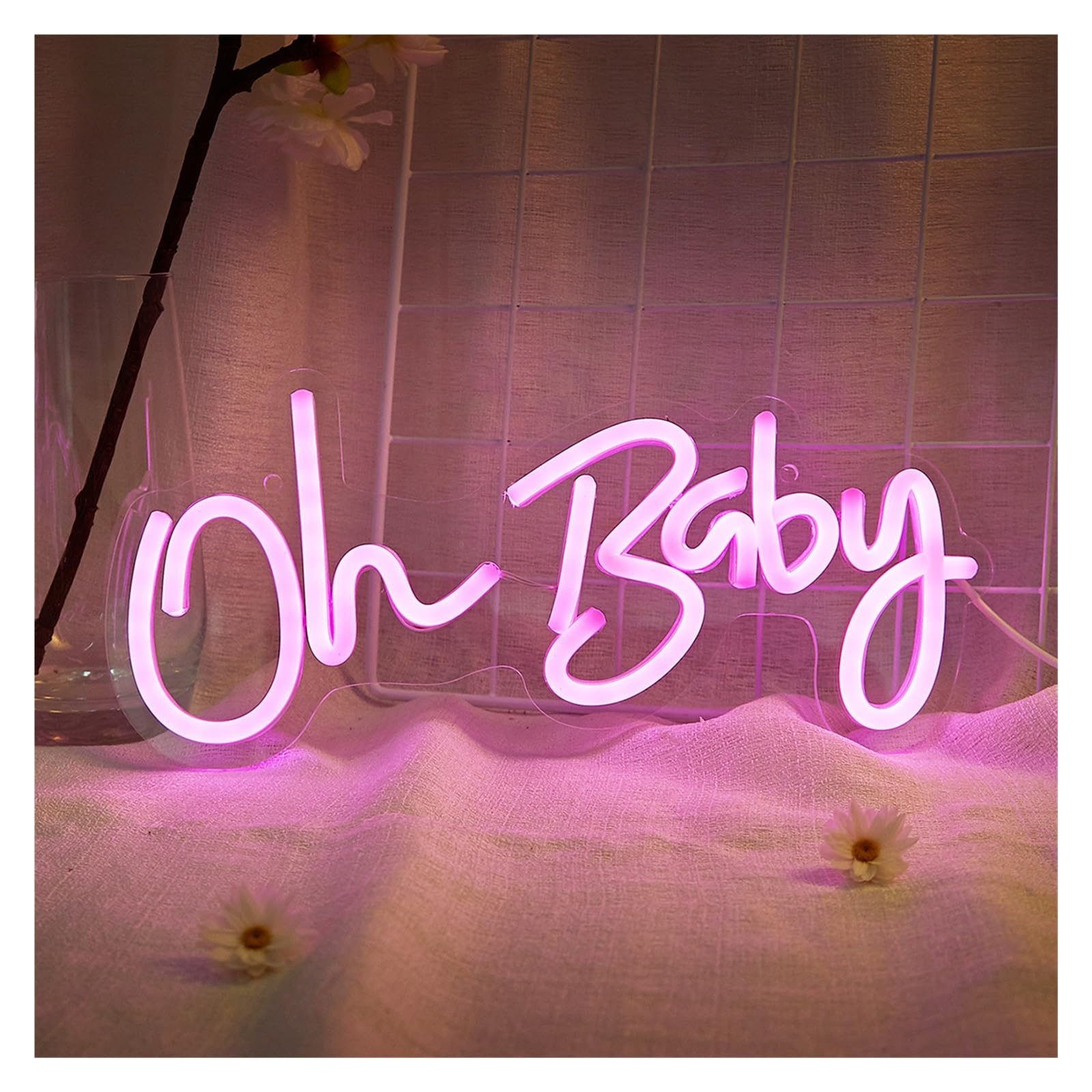 Generico Neon per Oh for baby Insegne con luce notturna da parete e decorazioni per la camera letto il soggiorno(Warm white)