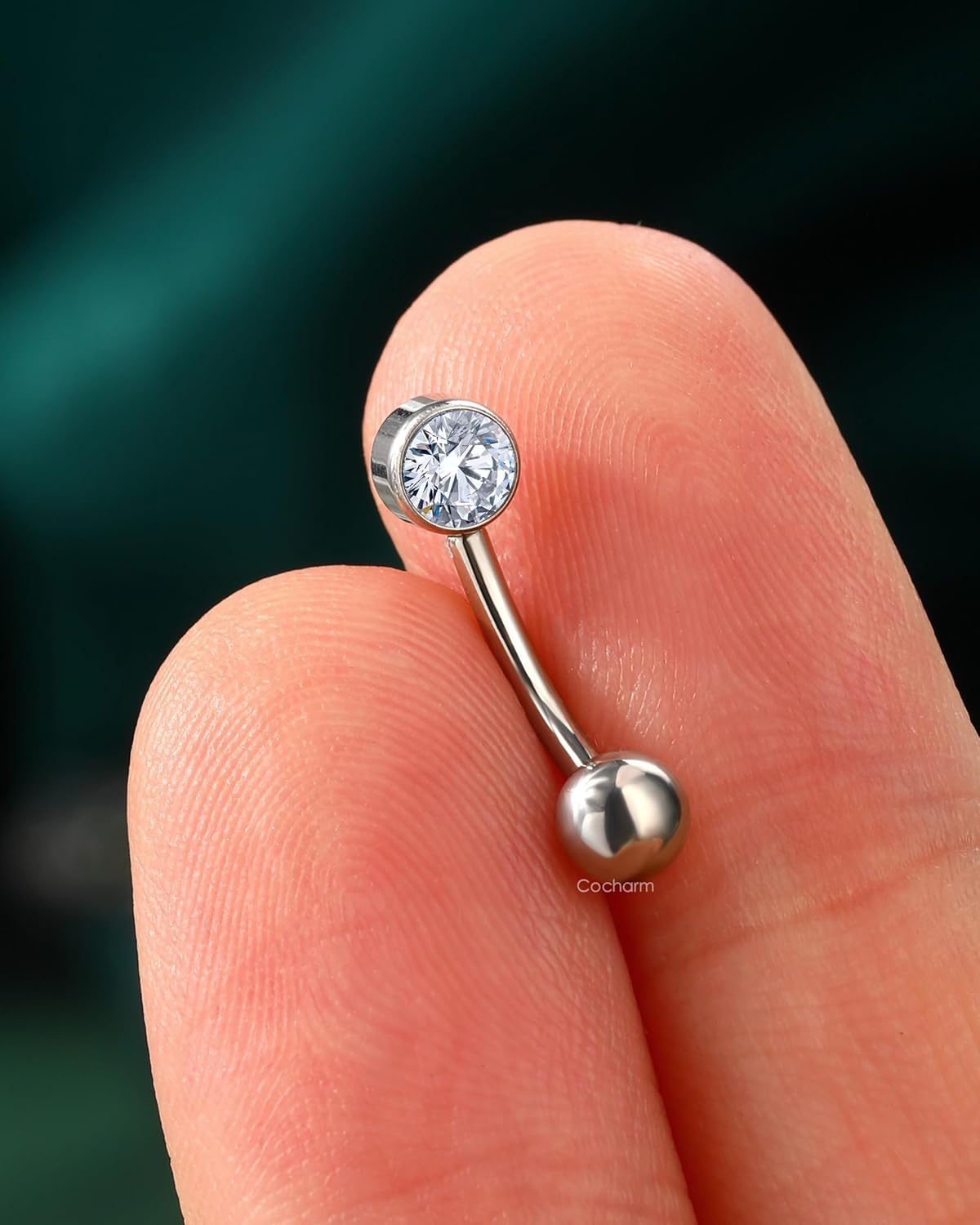 COCHARM Cute Titanium Rook Earrings 16g Silver Surgical Steel Rook Piercing Jewelry for Women 8mm Flat Top Rook Barbells Threaded Dainty Surgical Steel Rook Bar Nickel Free - Image 3